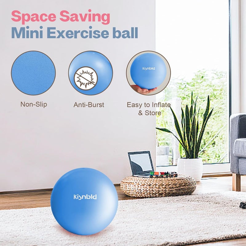 kisnbld Small Exercise Ball, 9 Inch Mini Pilates Ball, Anti Burst and Slip Resistant Mini Yoga Ball for Stability, Fitness, Physical Therapy, Stretching & Core Strength Workout at Home Gym & Office - Image 5
